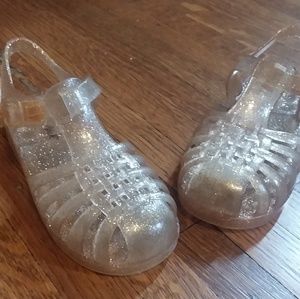 Girls gold glitter key sandals